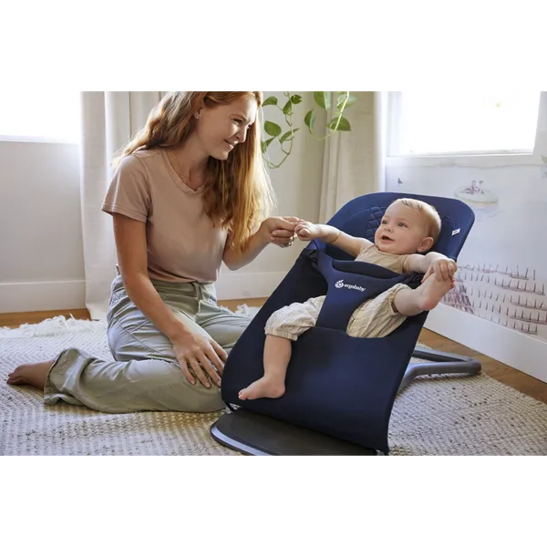 [1 Yr Local Warranty] Ergobaby Evolve 3 In1 Bouncer - Midnight Blue