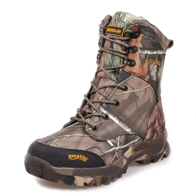 47 Large Size Bionic Camouflage Thermal Snow Boots Winter Outdoor Hunting Climbing Hiking Sports Fleece Warm Shoes