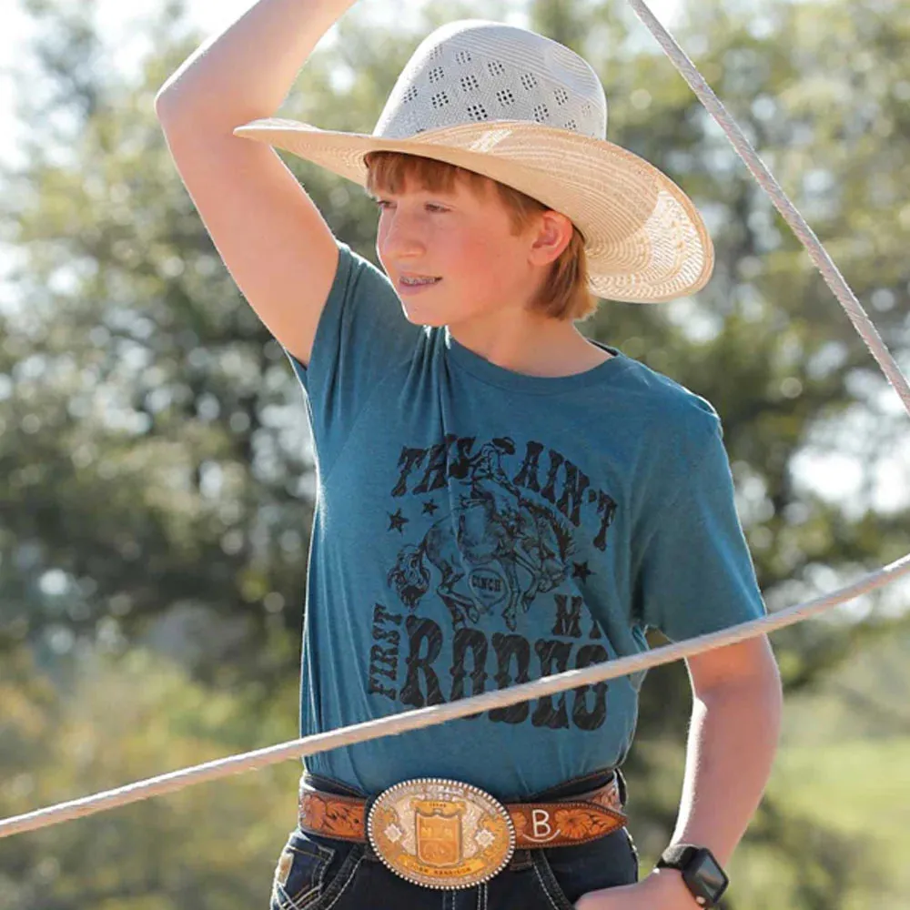Cinch Boy's Wordy Graphic Tee in Blue