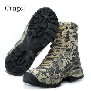 Cungel Outdoor Hiking Shoes Camouflage Sneakers Men Winter/Autumn waterproof hunting Military desert boots trekking Climbing