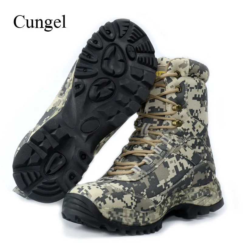 Cungel Outdoor Hiking Shoes Camouflage Sneakers Men Winter/Autumn waterproof hunting Military desert boots trekking Climbing