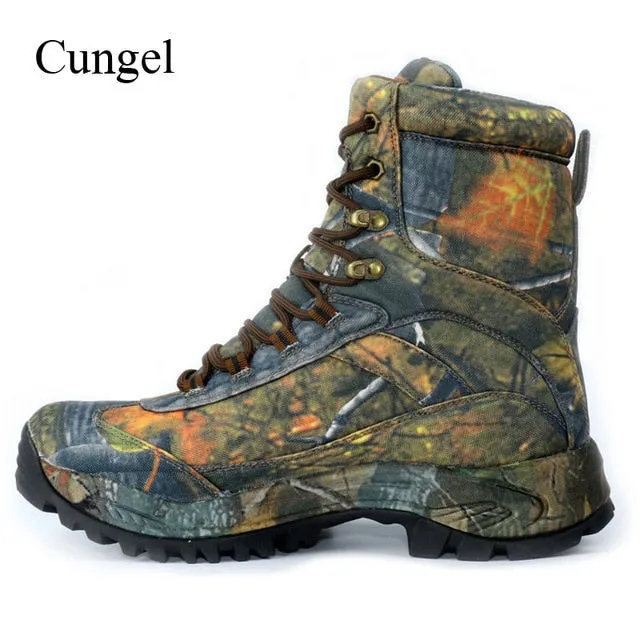 Cungel Outdoor Hiking Shoes Camouflage Sneakers Men Winter/Autumn waterproof hunting Military desert boots trekking Climbing