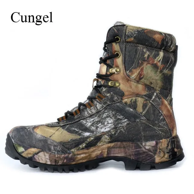 Cungel Outdoor Hiking Shoes Camouflage Sneakers Men Winter/Autumn waterproof hunting Military desert boots trekking Climbing