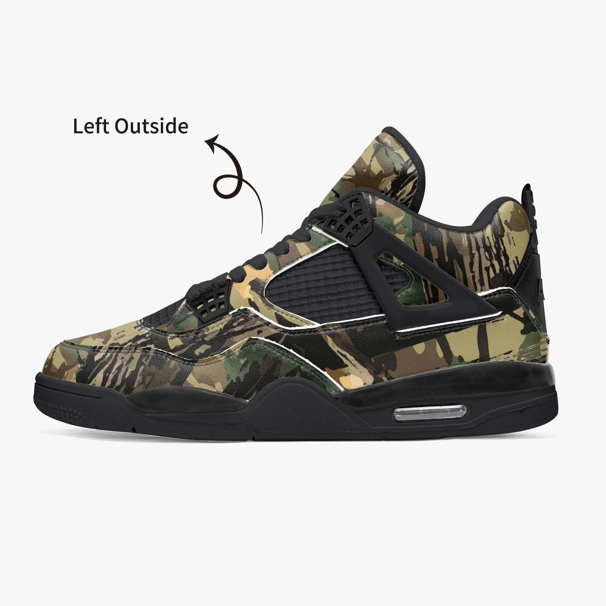 Forest Green Sneakers AJ4 Style | Hunting Camouflage