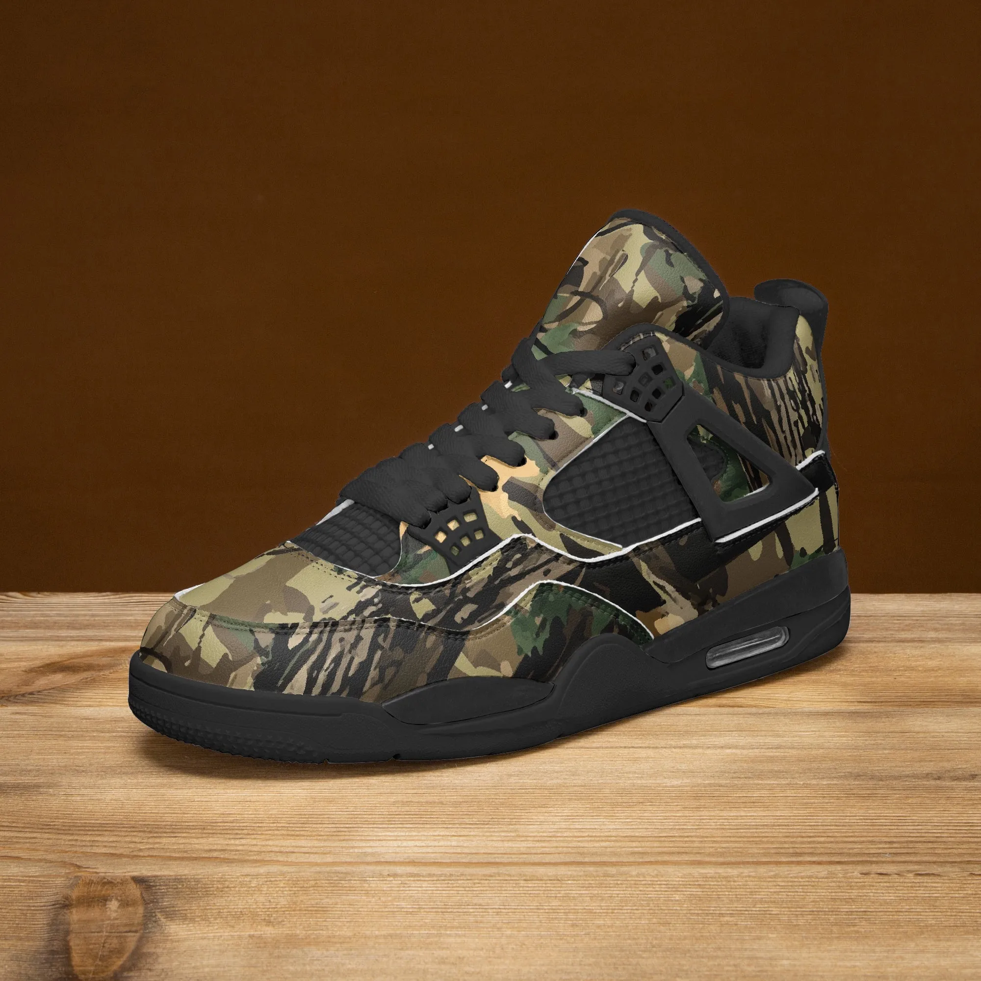 Forest Green Sneakers AJ4 Style | Hunting Camouflage