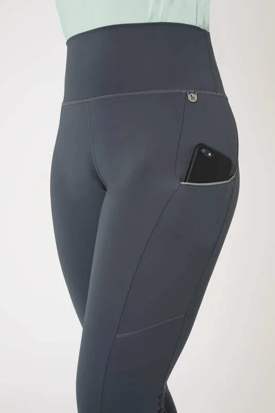 Horze Nicki Ladies Silicone FS Tights Irongate Grey