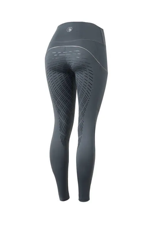 Horze Nicki Ladies Silicone FS Tights Irongate Grey