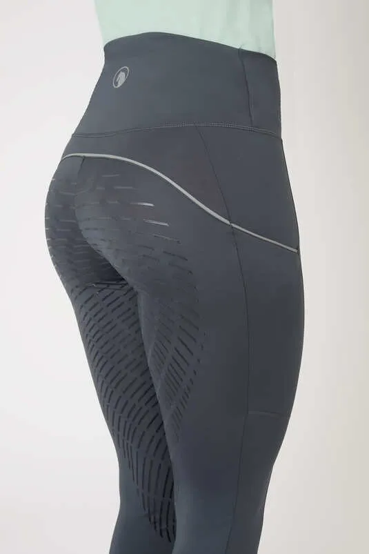 Horze Nicki Ladies Silicone FS Tights Irongate Grey