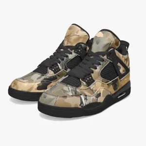 Hunting Sneakers AJ4 Style | Green Oak Tree Camouflage