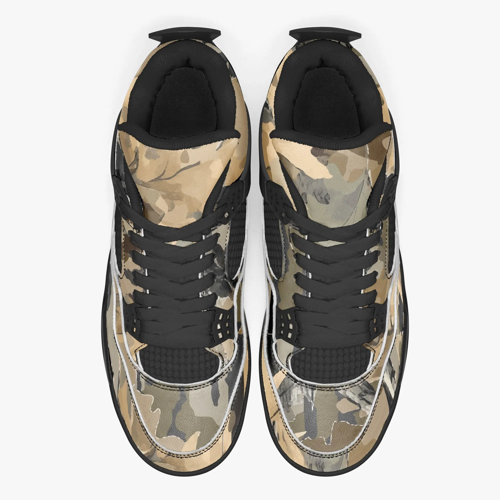 Hunting Sneakers AJ4 Style | Green Oak Tree Camouflage