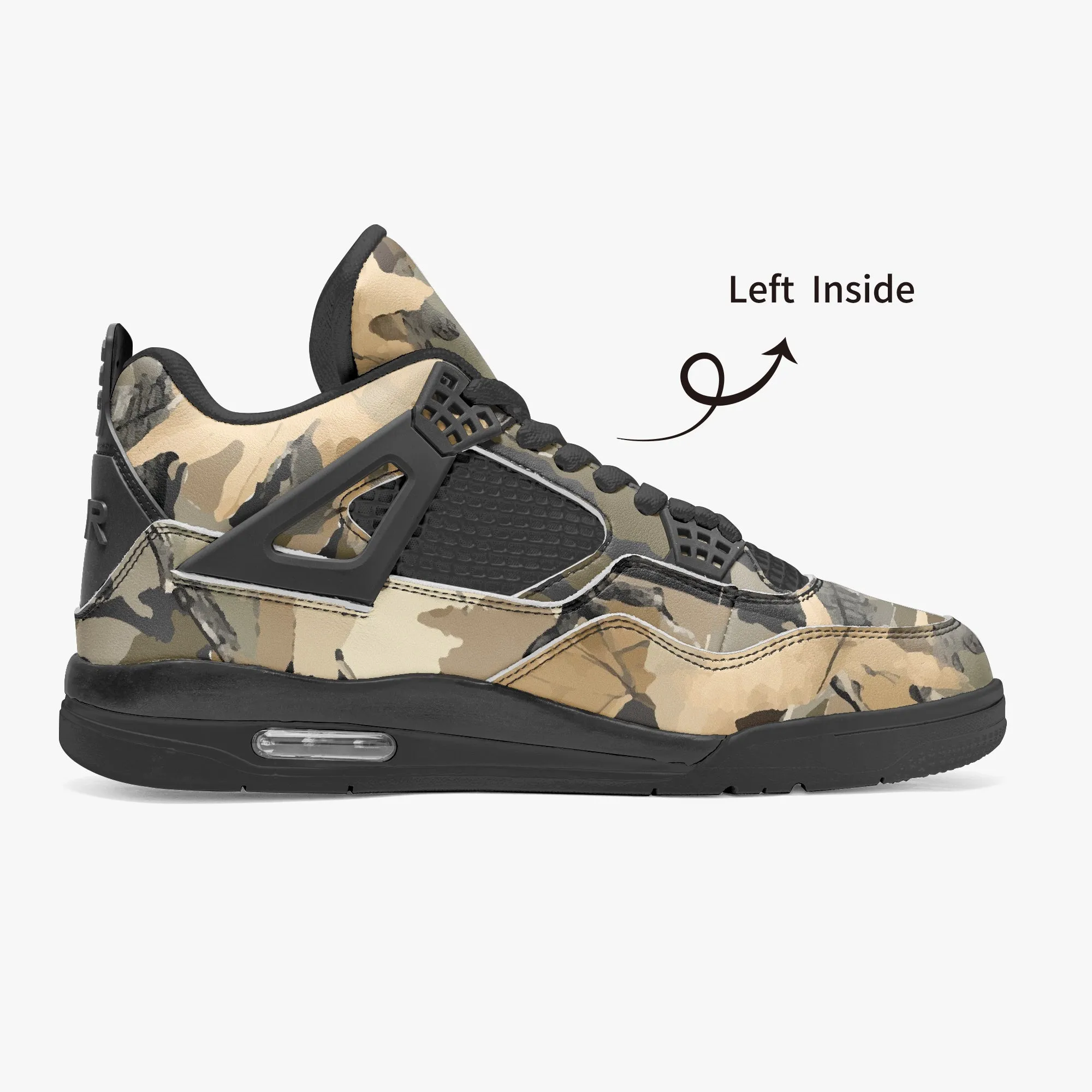 Hunting Sneakers AJ4 Style | Green Oak Tree Camouflage