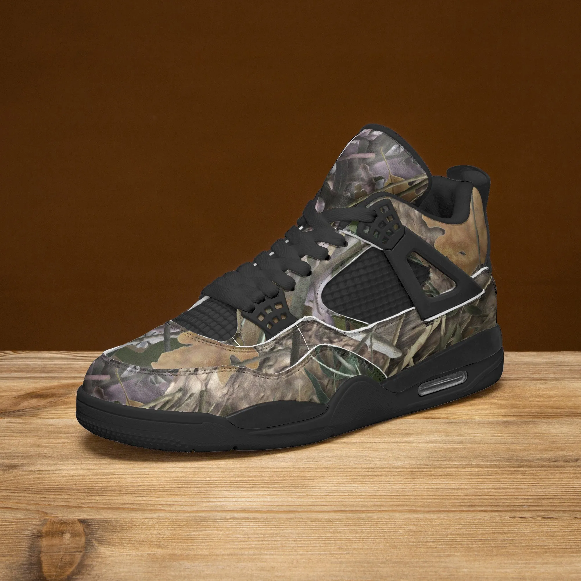 Hunting Sneakers | Brown Oak Tree Camouflage | AJ4 Style
