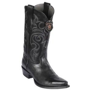 Los Altos 943805 Men's Black Genuine Leather Snip Toe Cowboy Boots