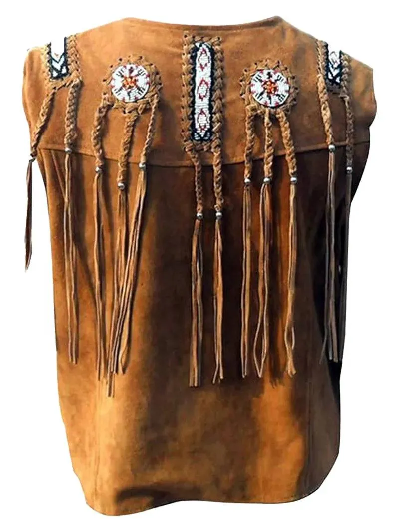 Men's Cowboy Suede Fringed Vest