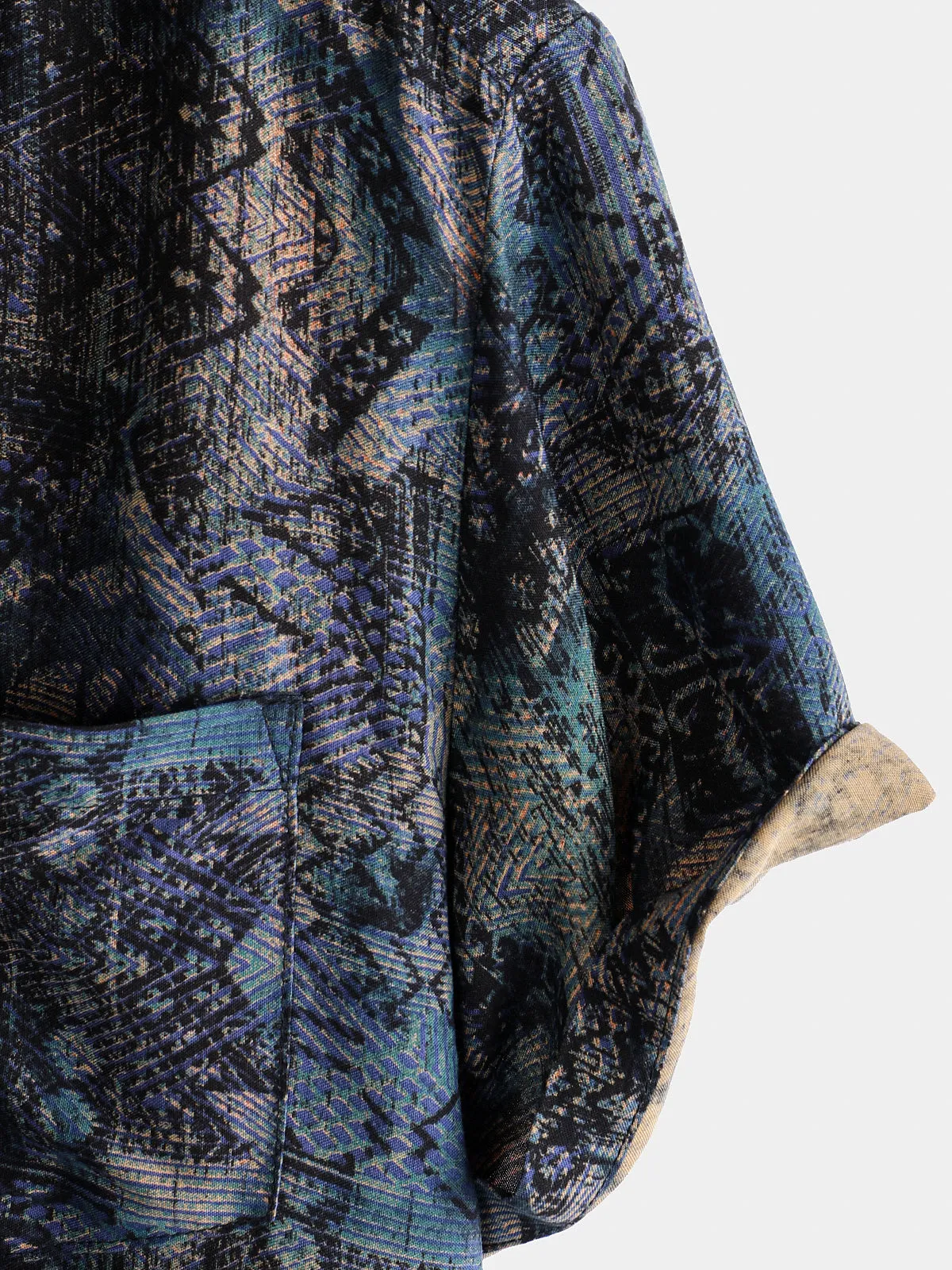 Men's Floral Print Vintage Holiday Soft Hawaiian Short Sleeve Shirt
