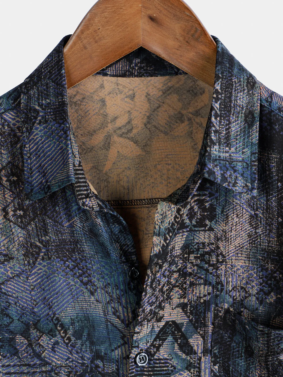 Men's Floral Print Vintage Holiday Soft Hawaiian Short Sleeve Shirt