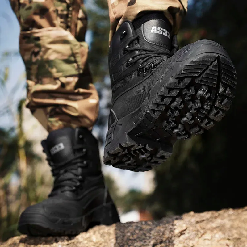 Men's Outdoor Training Boots High-quality High Desert Shoes Camouflage Hunting Climbing Botas Hiking Sneakes Shoes Big Size 47
